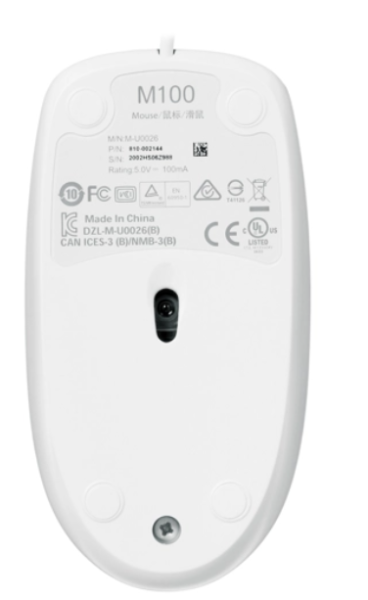 Мышь Logitech M100 white optical USB (910-005004/910-006764) фото