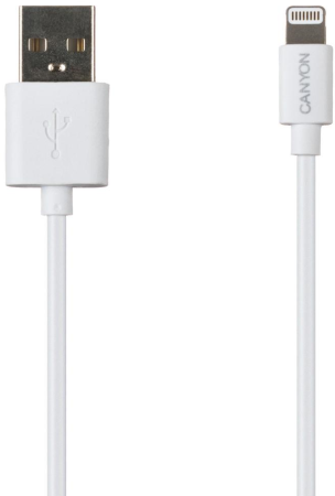 Кабель USB - Lightning CANYON 1м CNS (белый) (MFI) (SWECNSMFICAB01W) фото