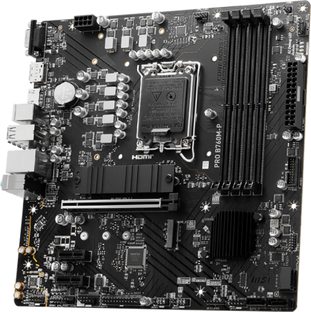 Материнская плата MB MSI PRO B760M-P <S-1700 Intel B760 4xDDR5 mATX AC`97 8ch(7.1) GbLAN+VGA+HDMI+DP фото