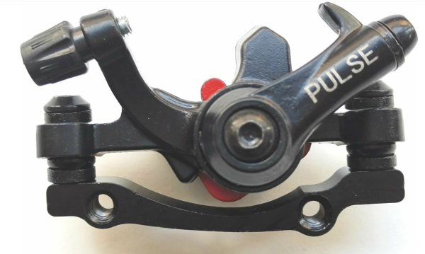Машинка дискового тормоза PULSE, (ПЕРЕДНЯЯ) F160/R140, без диска, цвет черный, прямоугольные колодки фото