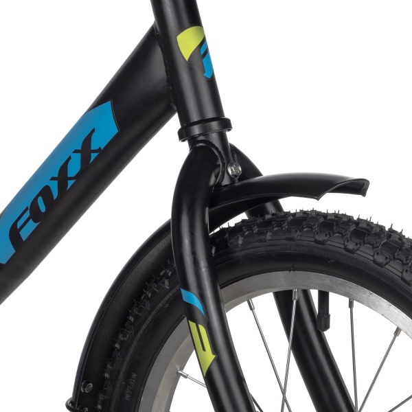 (м) Велосипед детский FOXX 16"163SIMPLE.BK5 чёрный, сталь, тормоз нож, крылья, багажник, полная защ фото