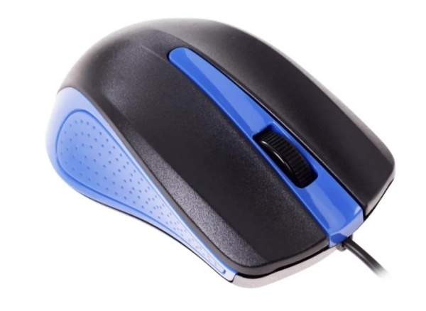 Мышь Oklick 225M черный/синий оптическая (1200dpi) USB  фото