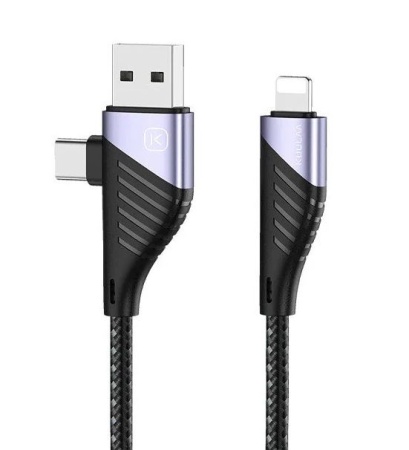 Кабель USB - TypeC - Lightning  KUULAA KL-X48 1.2м Черный фото
