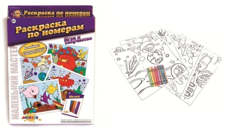 Раскраска по номерам (мелками) фото