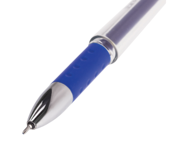 Ручка гелевая с грипом BRAUBERG Geller, СИНЯЯ, игольчатый узел 0,5мм, линия письма 0,35мм, 141179 фото