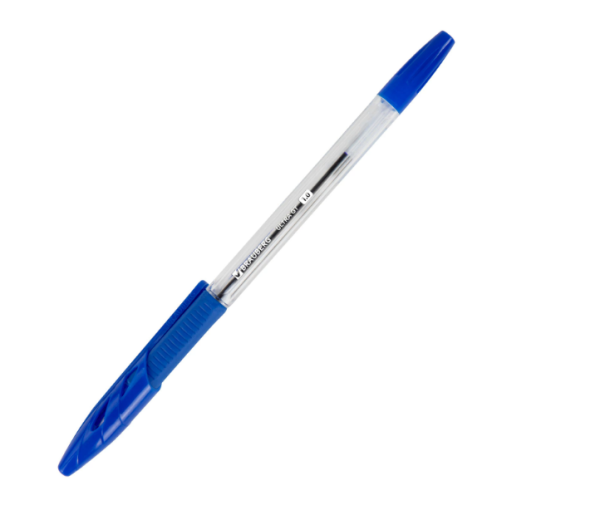 Ручка шариковая с грипом BRAUBERG "ULTRA GT", СИНЯЯ, корпус прозрачный, линия 0,5мм, 144051, шт фото