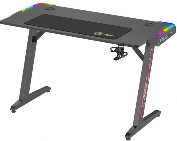 Стол игровой Cactus CS-GTZ-BK-RGB столешница ДСП черный каркас черный  купить ЦИТ Стол игровой Cactus CS-GTZ-BK-RGB столешница ДСП черный каркас черный  фото