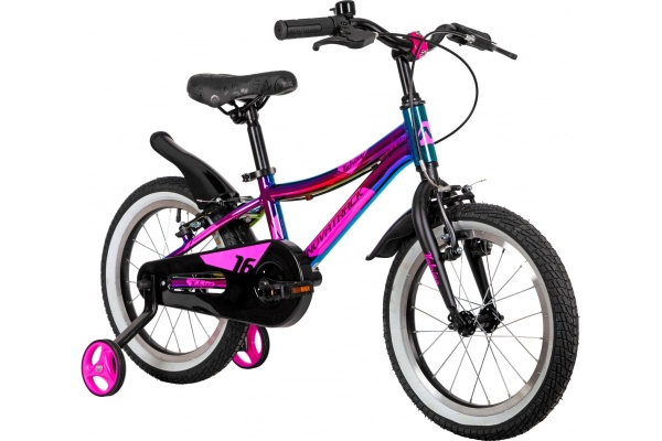(м) Велосипед детский NOVATRACK 16"167AKATRINA1V.GVL22  алюм., фиолет.металлик, полная защ.цепи, V-b фото