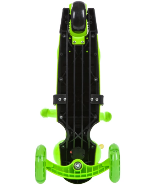 Самокат-кикборд NOVATRACK 120S.DISCOKIDS.GN9 Saddle для детей, трансформер, свет.колеса PU 120*90мм, фото