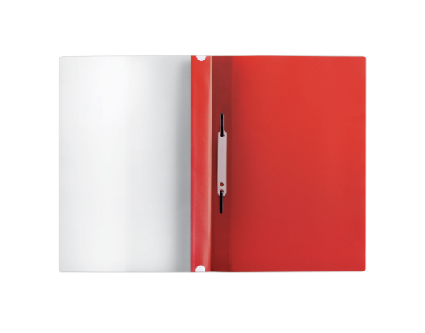 Скоросшиватель пластиковый с перфорацией BRAUBERG, А4, 140/180 мкм, красный, 226582 фото