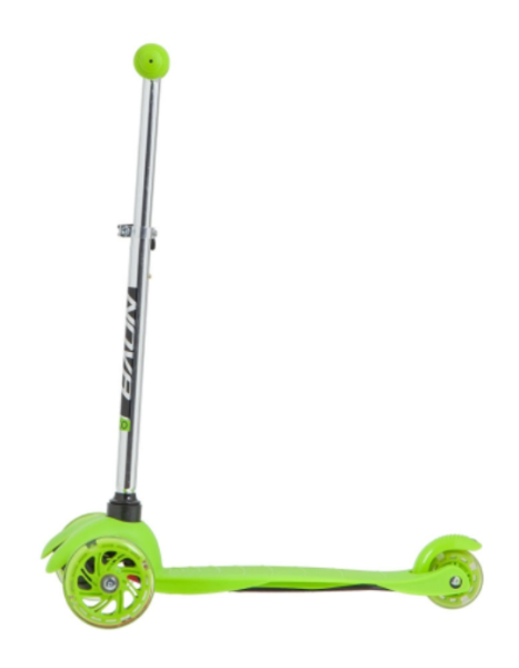 Самокат-кикборд NOVATRACK 120H.DISCOKIDS.GN20 детский, свет.колеса PU пер.120*24  задн.76*24мм, эрго фото