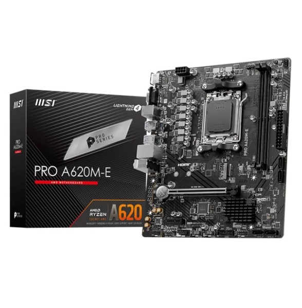 Материнская плата MSI PRO A620M-E <Soc-AM5 AMD A620 DDR5 mATX AC`97 8ch(7.1) GbLAN RAID+VGA+HDMI> фото