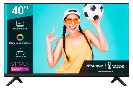 Телевизор LED Hisense 40" 40A4BG FULL HD /60Hz/DVB-T/DVB-T2/DVB-C/DVB-S/DVB-S2/WiFi/Smart TV фото