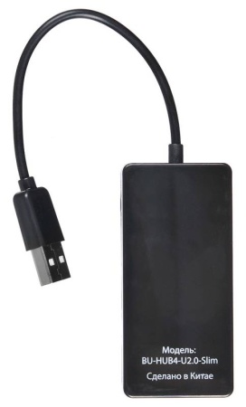 Хаб USB 2.0 Buro BU-HUB4-U2.0 4порт. черный фото