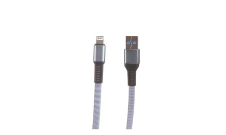 Кабель Type-C - Lightning "Maverick" C4 1,2м текстиль/металл серый (30W) фото