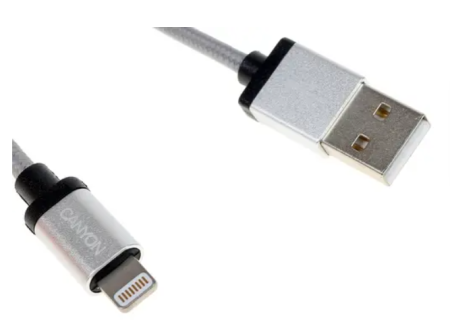 Кабель USB - Lightning CANYON 1м RHCNSMFIC3DG (темно серый) фото