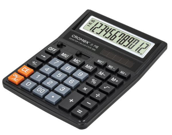 Калькулятор настольный СROMEX 888 (185x145 мм), 12 разрядов, ЧЕРНЫЙ, 271728 фото