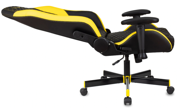 Кресло игровое Knight Neon черный/желтый соты экокожа с подголов. крестов. металл KNIGHT NEON YELLOW фото