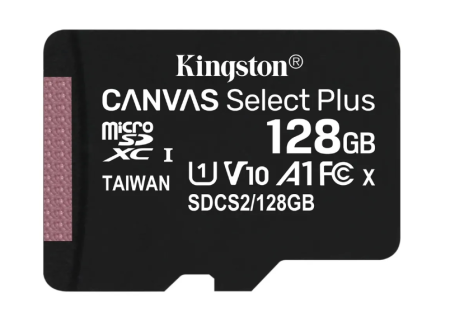 Карта памяти MicroSD 128GB Kingston Class 10 Canvas Select Plus A1 (100 Mb/s) (SDCS2/128GB) фото