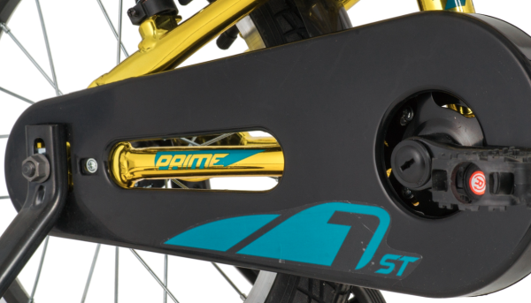 (м) Велосипед детский NOVATRACK 16"167APRIME1V.GGD20 алюм., золотой металлик, полная защита цепи, то фото