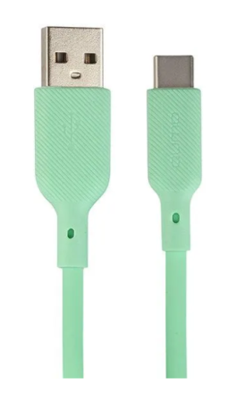 Кабель USB - Type-C Qumo 1м зеленый силиконовый 18W (32963) фото