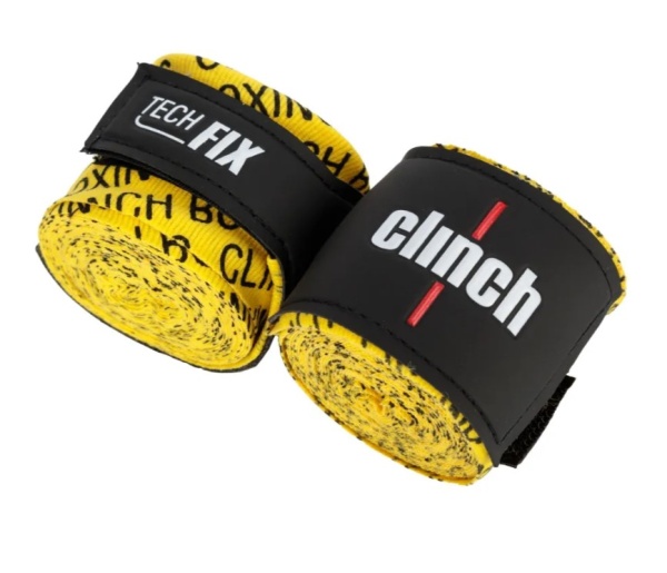 Бинты боксерские эластичные Clinch Boxing Crepe Bandage Tech Fix желтые (длина 3.5 м) C140  фото