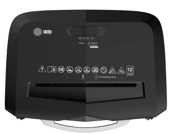 Шредер Cactus CS-SH-12-20-4X12H (секр.P-4)/фрагменты/12лист./20лтр./скрепки/скобы/пл.карты фото