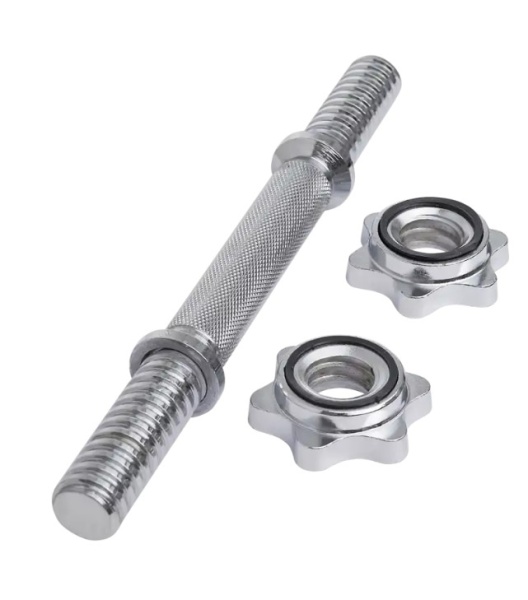 Гриф гантельный STARFIT BB-107 40 см, d=25 мм, металлический, хромированный фото