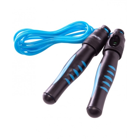 Скакалка STARFIT RP-102 ПВХ со счетчиком, синий/черный, 3м 1/20 фото