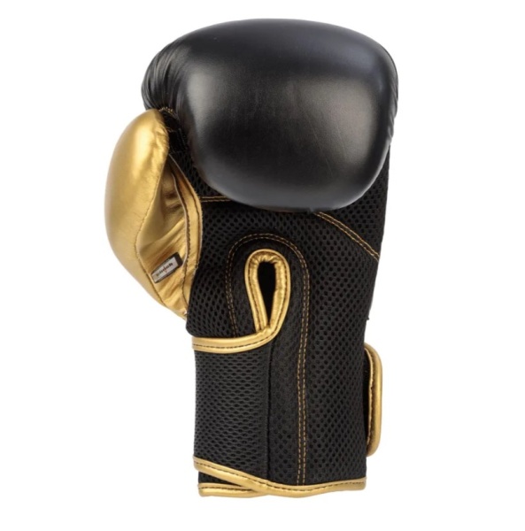 Перчатки боксерские Clinch Aero 2.0 черно-золотые (вес 6 унций) C136  фото
