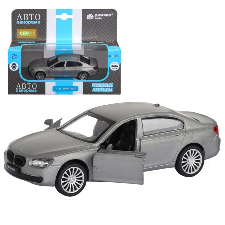 ТМ "Автопанорама" Машинка металлическая 1:46 BMW 760 LI, серый, откр. двери, инерция, в/к 17,5*12,5* фото
