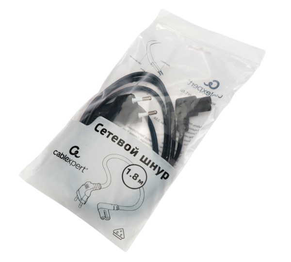 Кабель питания для ноутбуков, аудио/видео техники Cablexpert PC-184A-VDE-1.8M угловой фото