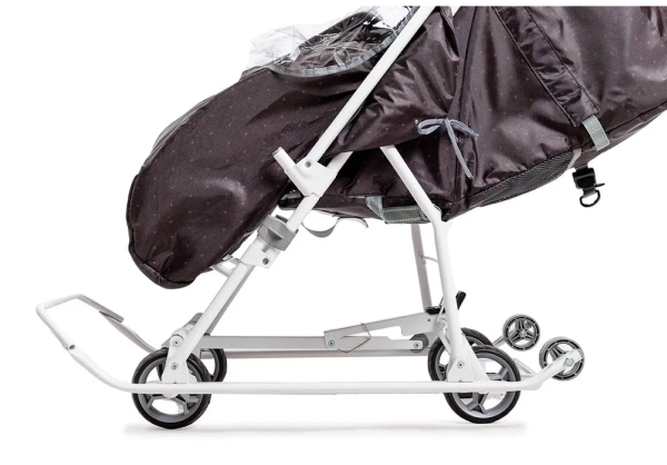 Санки-коляска Ника Наши детки 3-1К в горошек шоколадный НДТ3-1К/3 фото