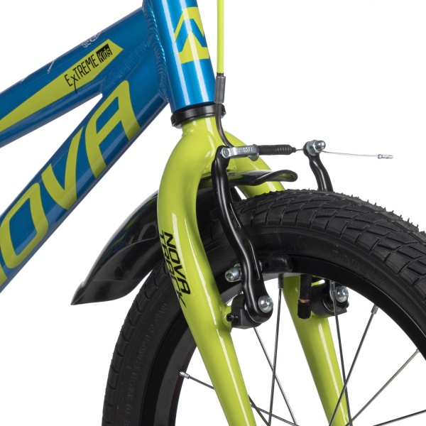 (м) Велосипед детский NOVATRACK 16"167AEXTREME1V.BL5 алюм., синий, полная защ.цепи, пер.руч., зад.но фото