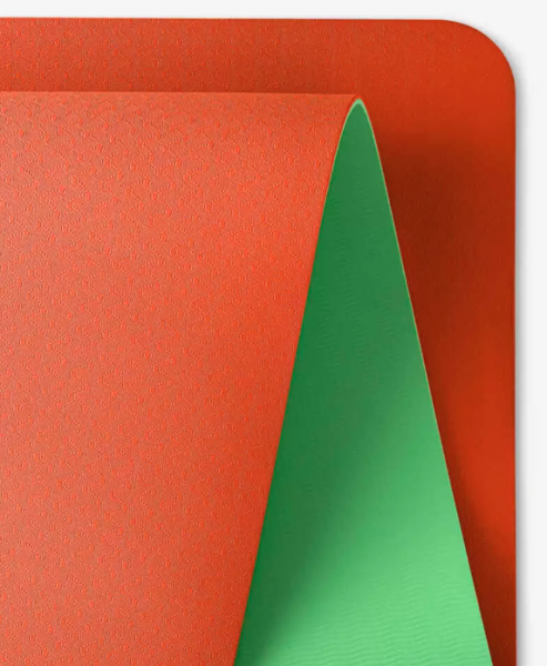 Коврик для йоги STARFIT FM-201 TPE, 183x61х0,4 см, оранжевый/зеленый фото