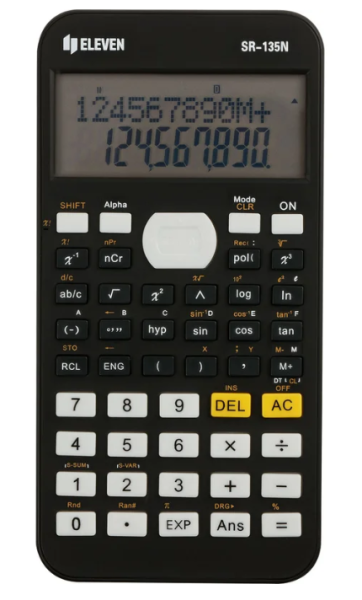 Калькулятор научный Eleven SR-135N, 10+2 разрядов, 240 функций, питание от батарейки, 75,5*148*13мм, фото