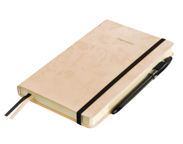 Ежедневник недатированный А5 138x213мм BRAUBERG Velvet, резинка, держатель, 160л, розовый, 116246 фото