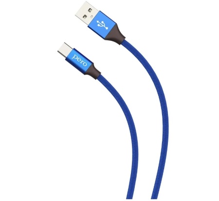 Кабель USB - Type-C PERO DC-02 1м синий (PRDC-02TC1MBL) фото
