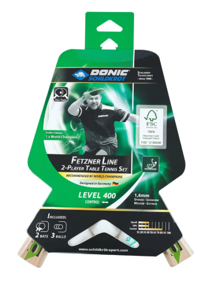 Набор н/т Donic-Schildkröt Fetzner 400 FSC Set (2 ракетки + 3 мяча) фото