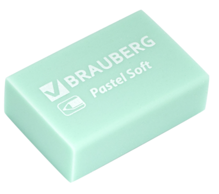 Ластики BRAUBERG "Pastel Soft" НАБОР 12 шт., размер ластика 31х20х10 мм, экологичный ПВХ, 229598 фото