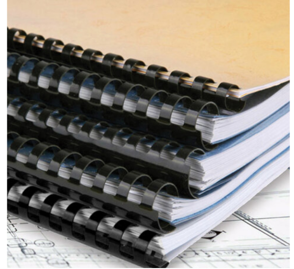 Пружины пласт. д/переплета, КОМПЛЕКТ 100шт, 8 мм (для сшивания 21-40л), черные, BRAUBERG, 530811 фото