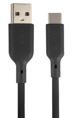 Кабель USB - Type-C Qumo 1м черный силиконовый 18W (32957) фото