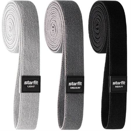 Эспандеры для кроссфита STARFIT ES-205 текстиль, серый, 3 шт. фото