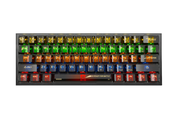 Клавиатура игровая Redragon Fizz  RGB красные свитчи,прозрачный черный фото