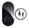 Беспроводное зарядное устройство Baseus BS-W508 Simple 18W пластик, стекло Type-C черный прозрачный фото