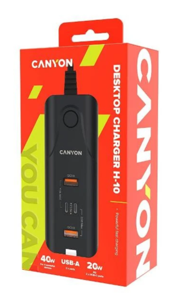 Сетевое зарядное устройство Canyon H-10 CNE-CHA10B черный купить ЦИТ Сетевое зарядное устройство Canyon H-10 CNE-CHA10B черный фото