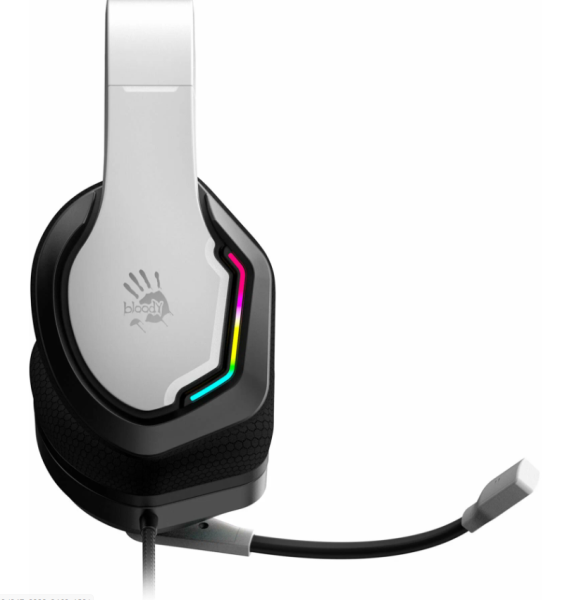 Игровые наушники с микрофоном A4 Bloody G260p USB белый/черный фото