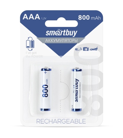 Аккумулятор 2шт SMARTBUY 800mAh (SBBR-3A02BL800)  фото