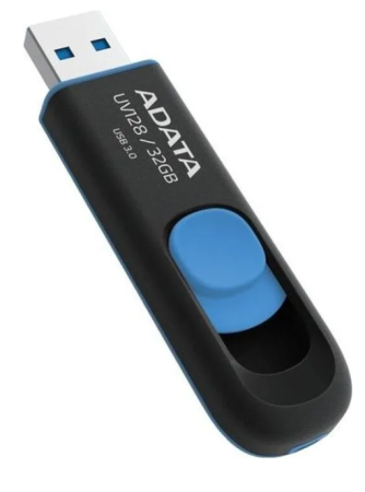 USB флеш-накопитель 32GB A-Data UV128 чёрный/синий USB 3.0 AUV128-32G-RBE фото