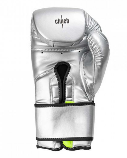 Перчатки боксерские Clinch Contender серебристо-черные (вес 10 унций) C184  фото